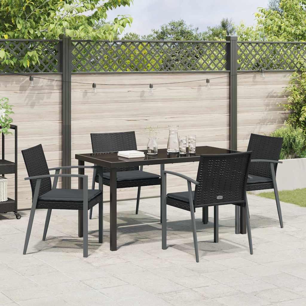 Kert étkező szett 5 pcs Fekete és Szürke PE Rattan
