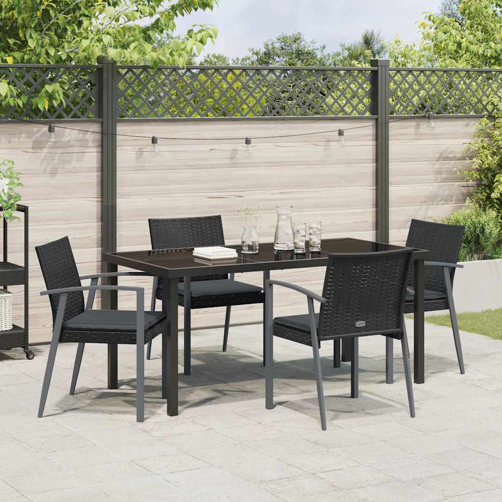 Kert étkező szett 5 pcs Fekete és Szürke PE Rattan