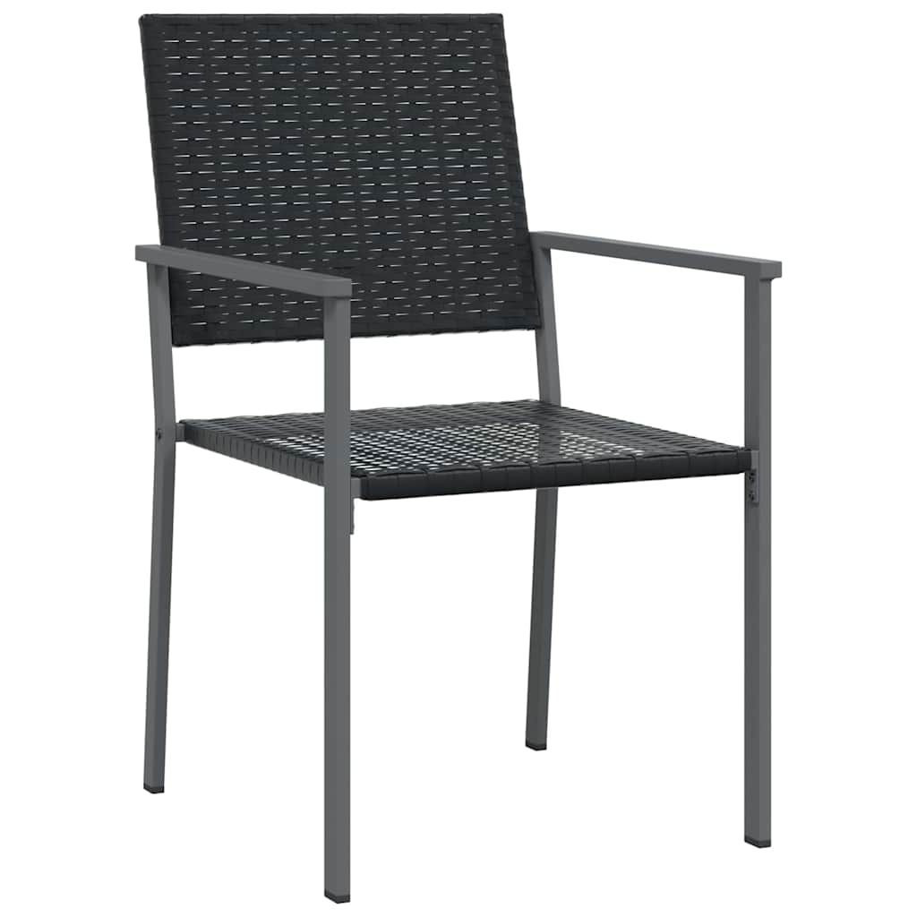 Kert étkező szett 3 pcs Fekete PE Rattan
