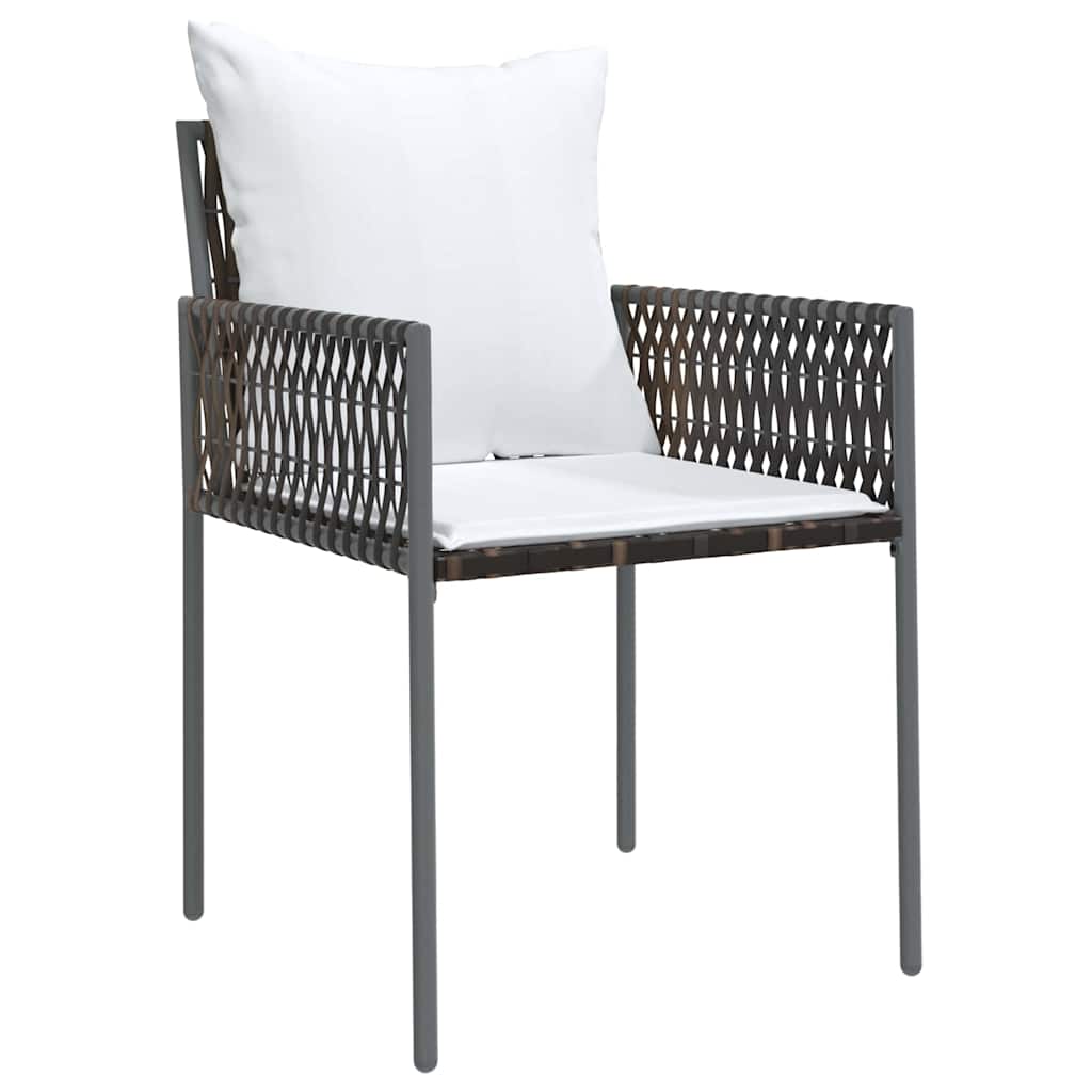 Kert étkező szett 7 pcs Barna és fekete PE Rattan