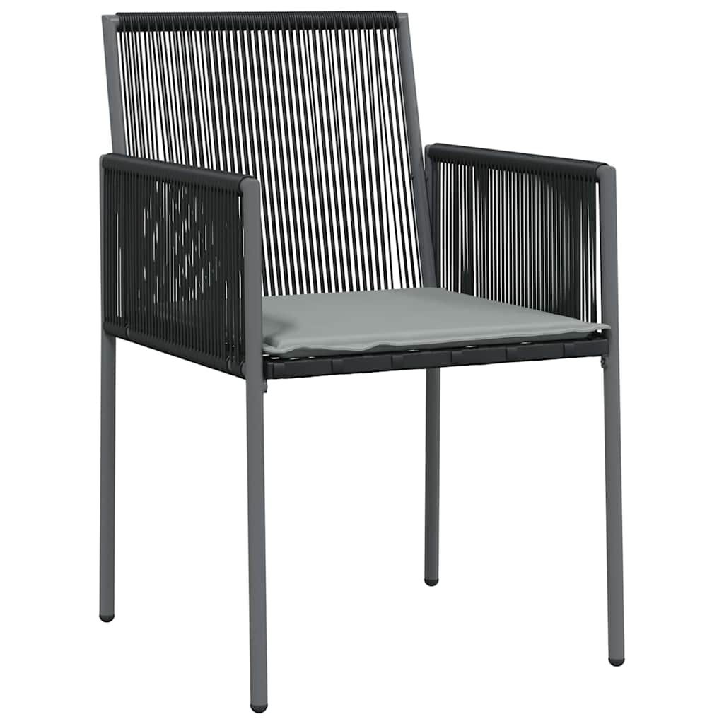 Kert étkező szett 5 pcs Fekete PE Rattan