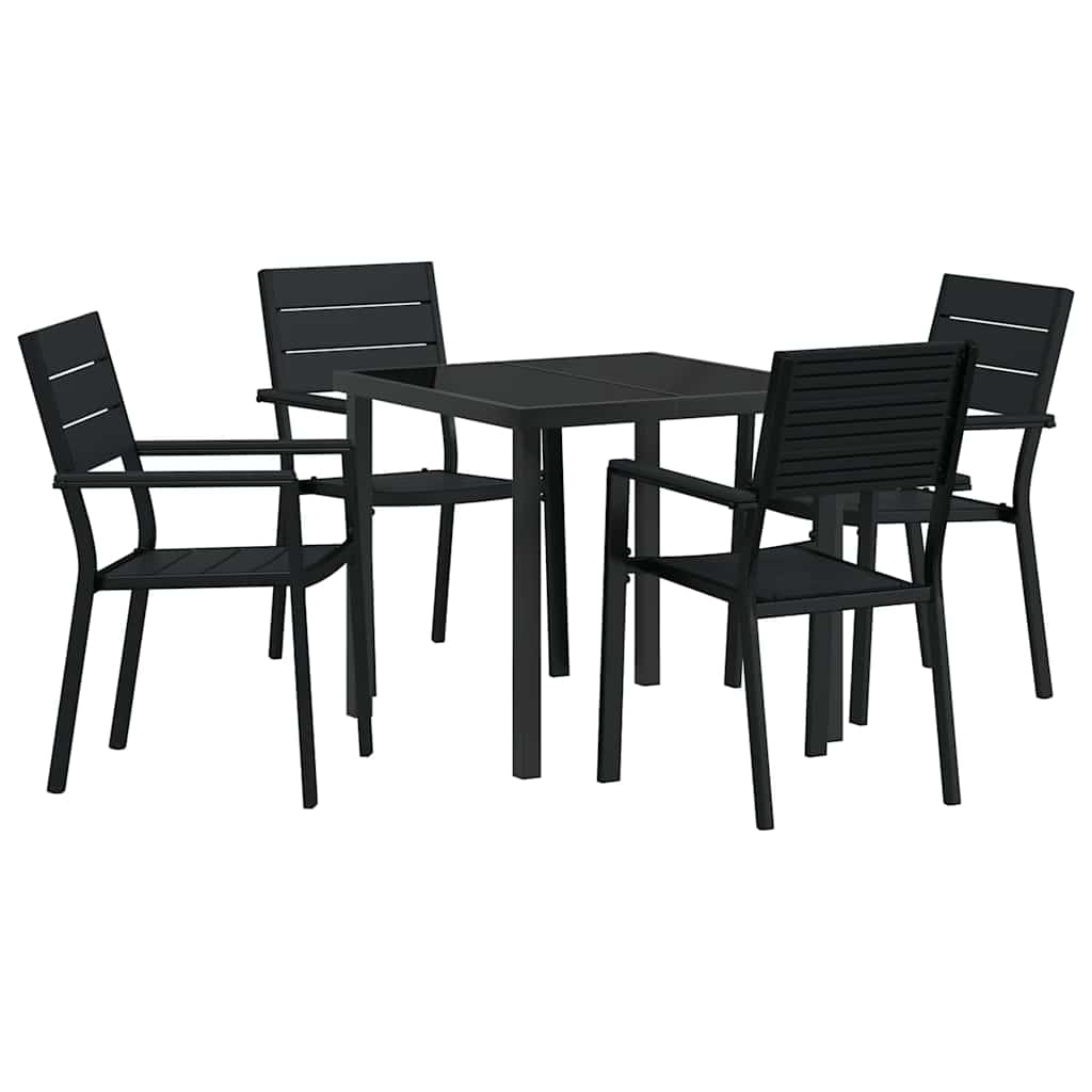 Kert étkező szett 5 pcs Fekete Porszórt acél