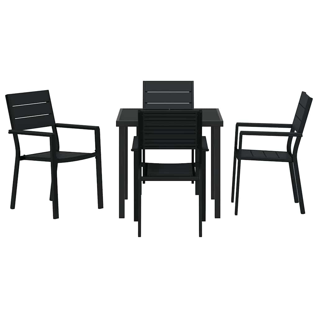 Kert étkező szett 5 pcs Fekete Porszórt acél