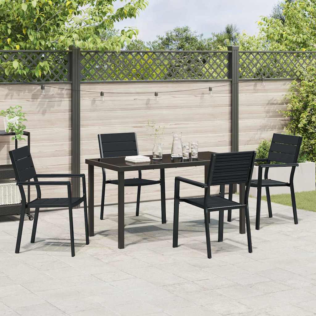 Kert étkező szett 5 pcs Fekete Porszórt acél