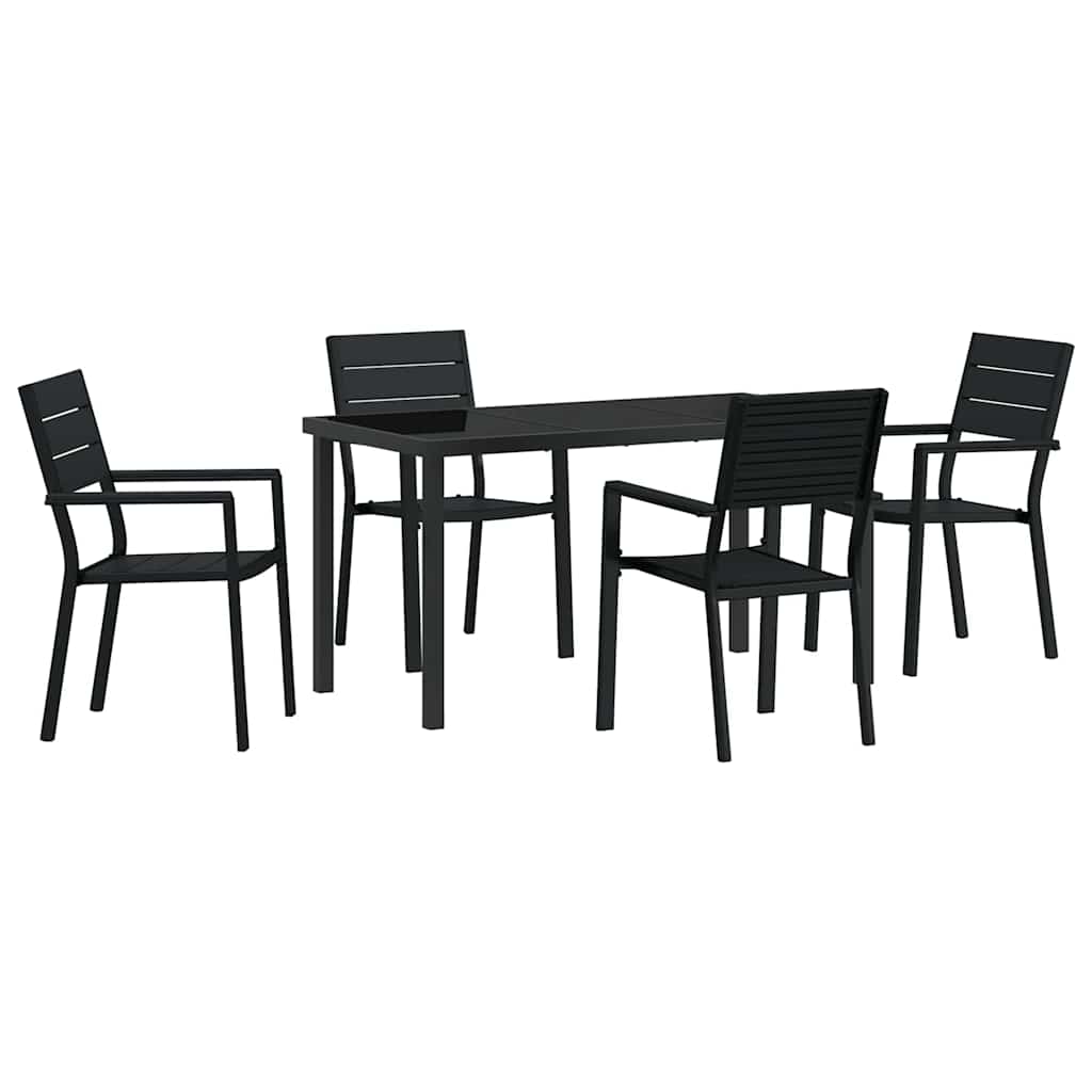 Kert étkező szett 5 pcs Fekete Porszórt acél