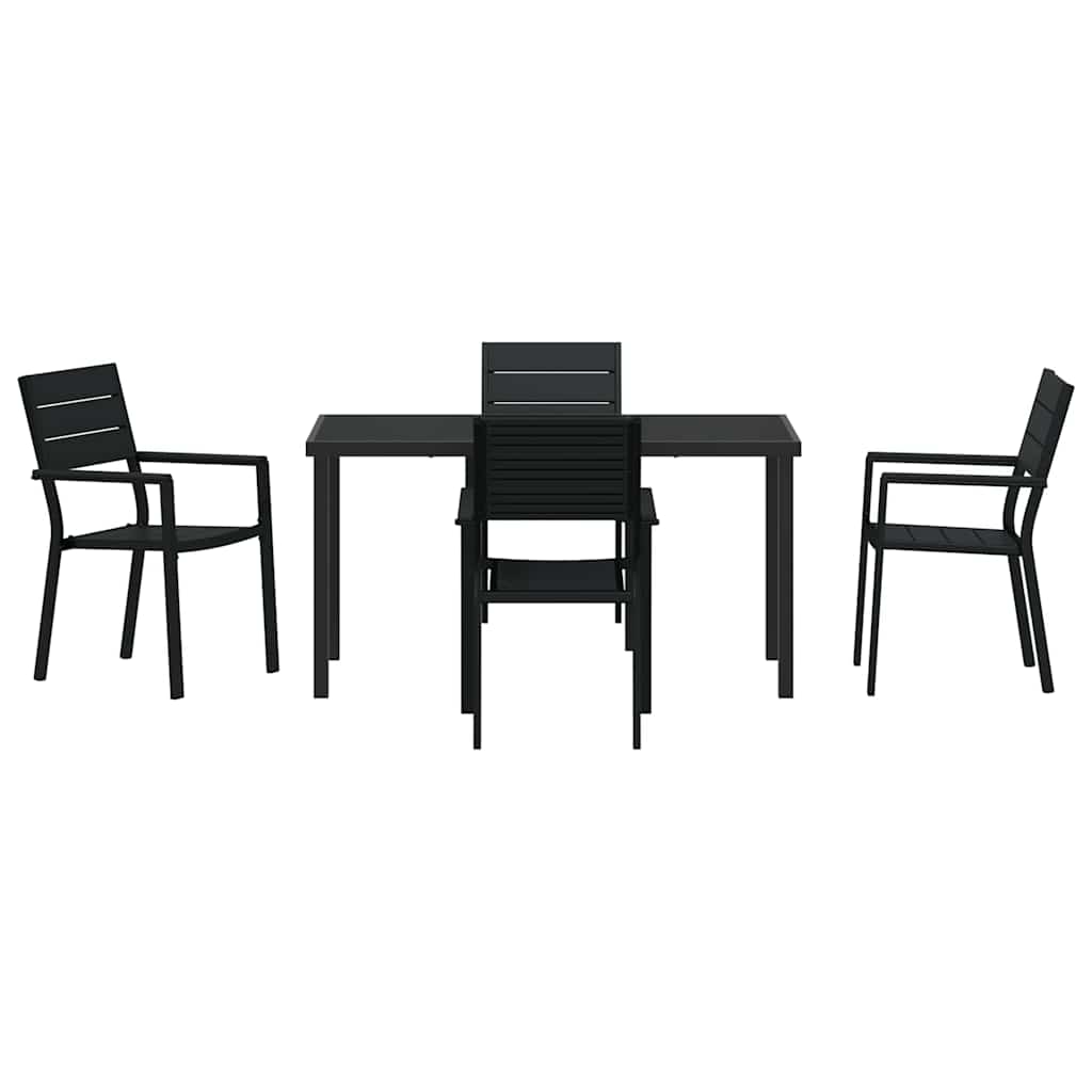 Kert étkező szett 5 pcs Fekete Porszórt acél