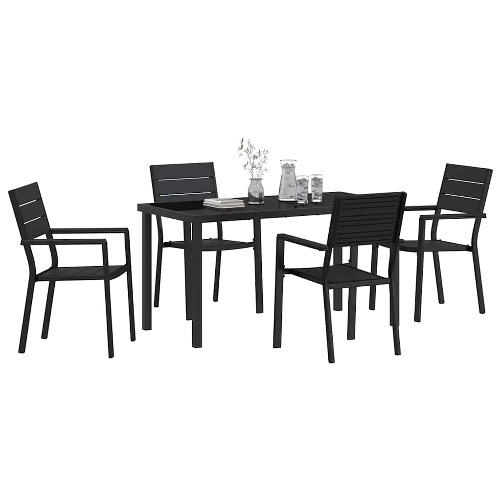 Kert étkező szett 5 pcs Fekete Porszórt acél