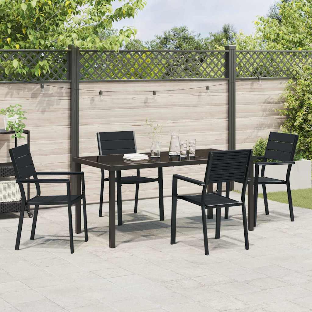 Kert étkező szett 5 pcs Fekete Porszórt acél