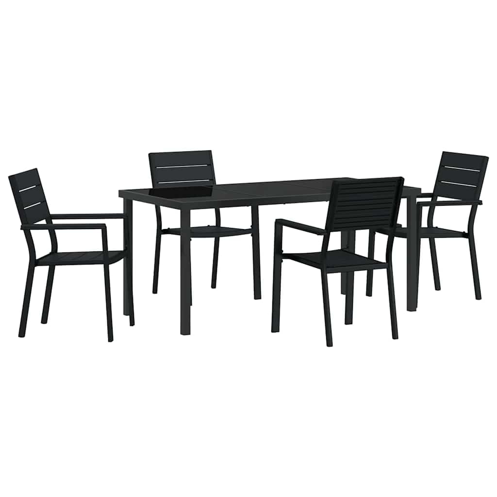 Kert étkező szett 5 pcs Fekete Porszórt acél