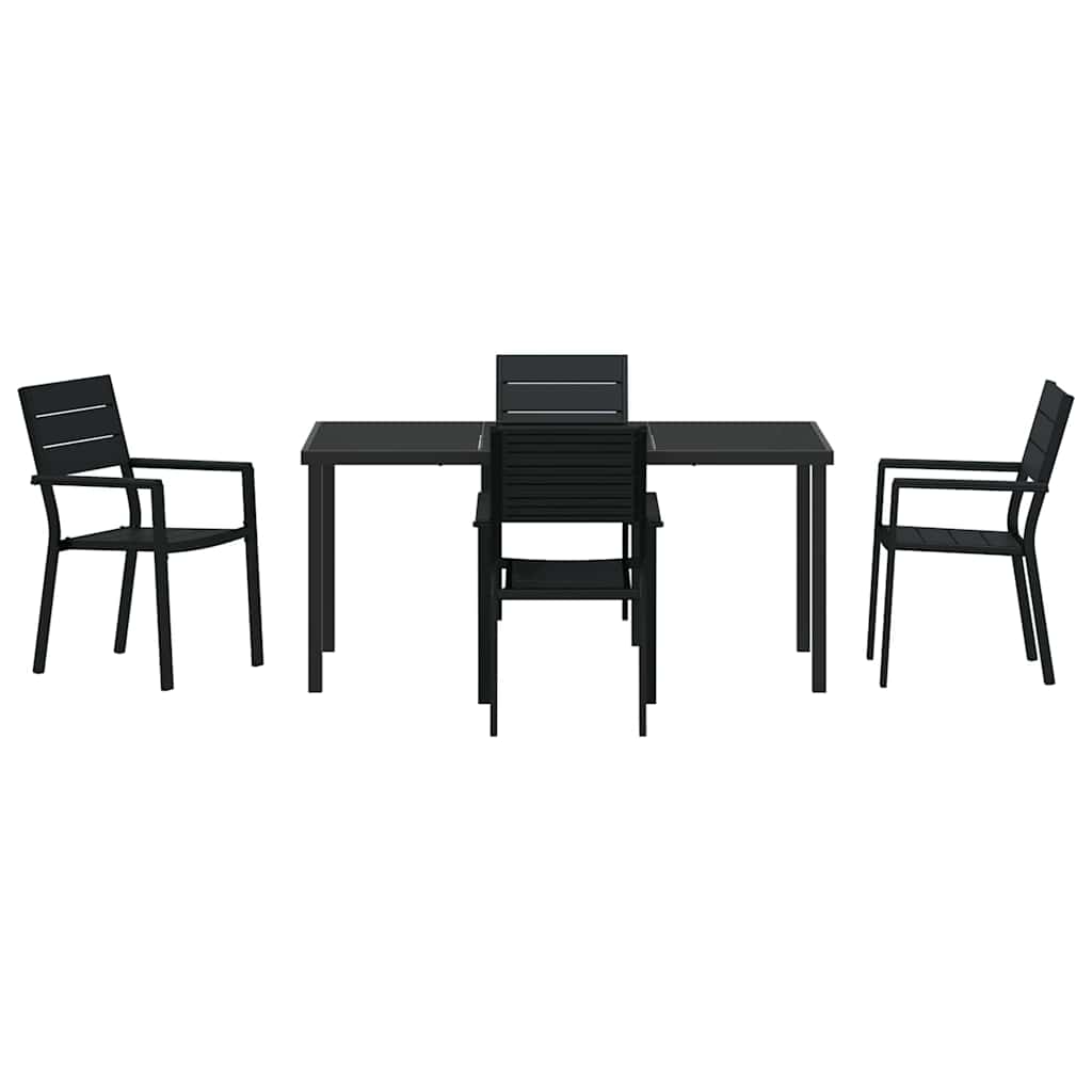 Kert étkező szett 5 pcs Fekete Porszórt acél