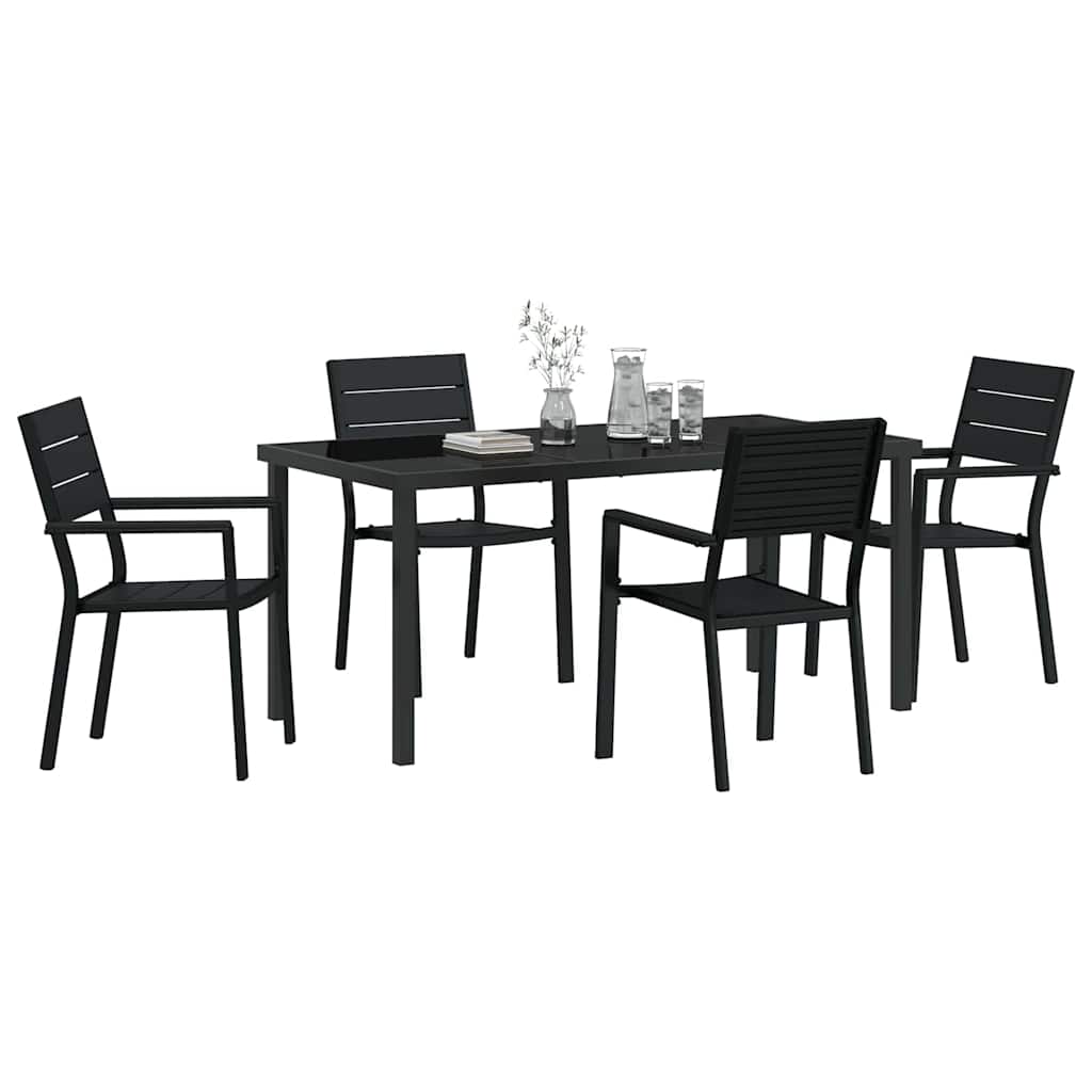 Kert étkező szett 5 pcs Fekete Porszórt acél