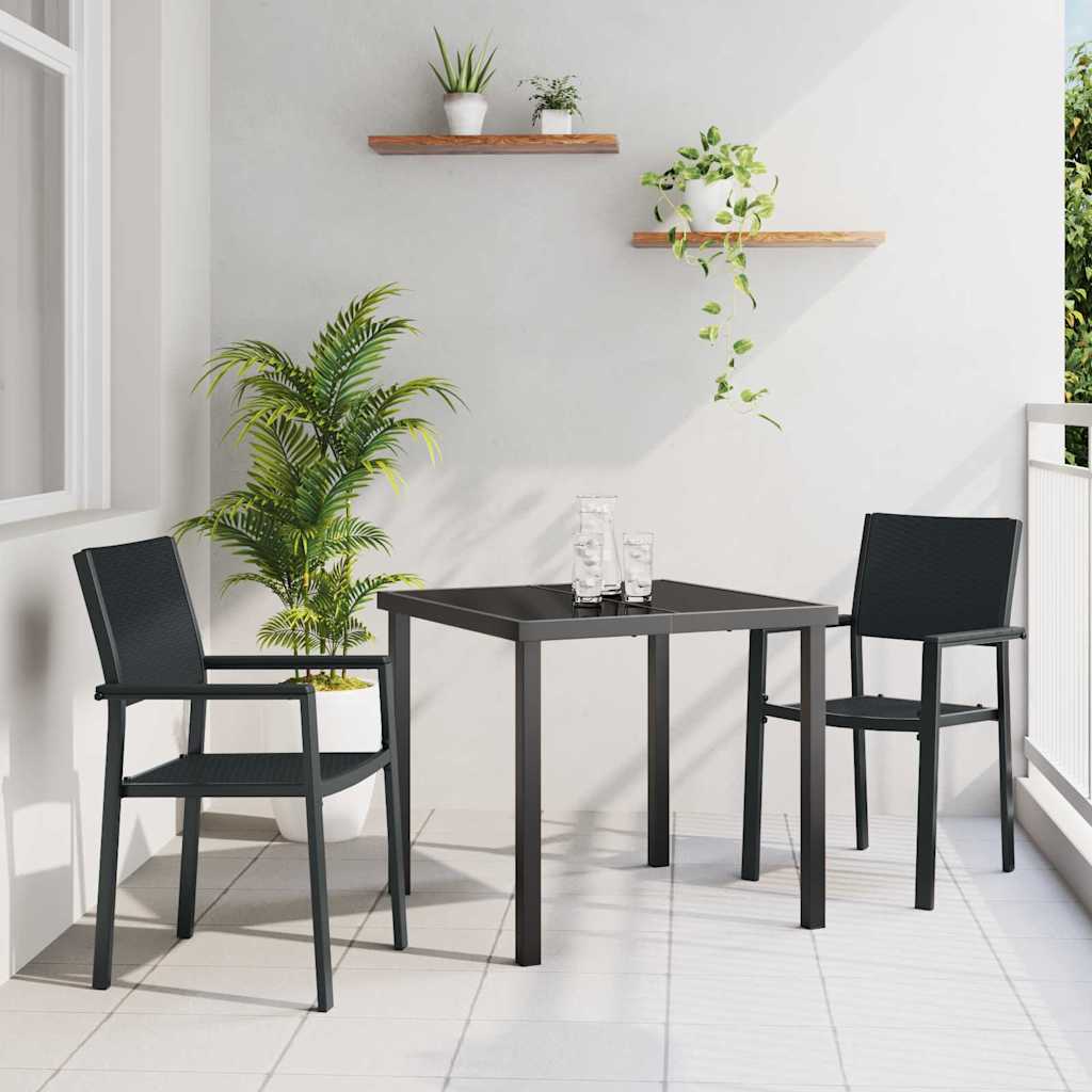 Kert étkező szett 3 pcs Fekete Porszórt acél