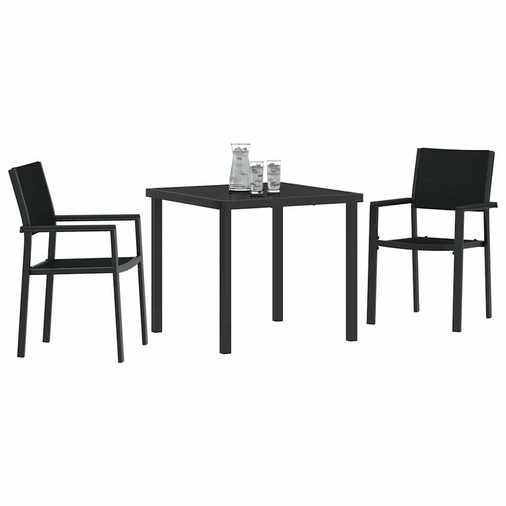 Kert étkező szett 3 pcs Fekete Porszórt acél