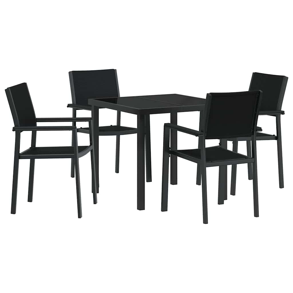 Kert étkező szett 5 pcs Fekete Porszórt acél