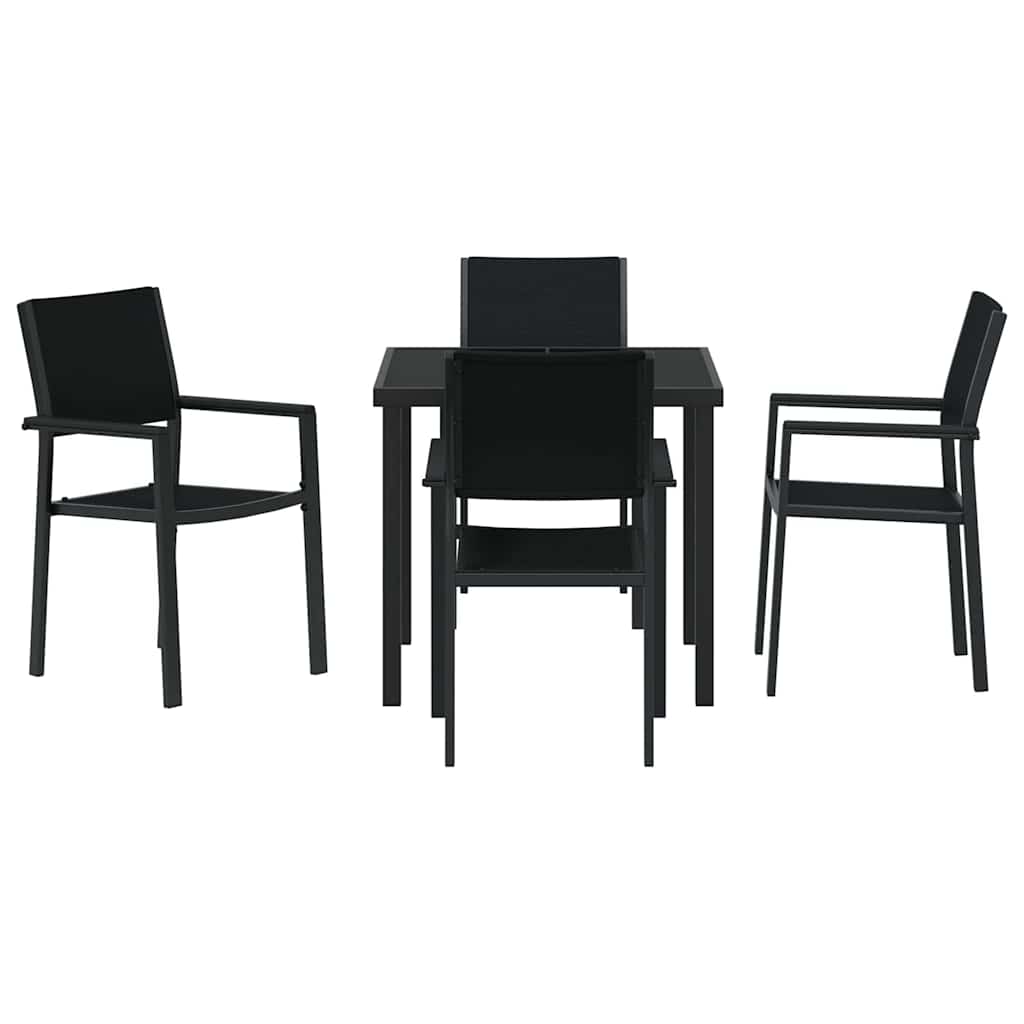 Kert étkező szett 5 pcs Fekete Porszórt acél