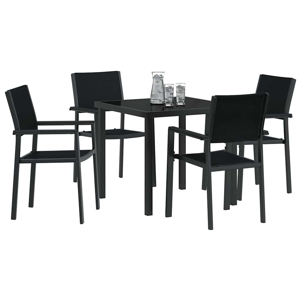 Kert étkező szett 5 pcs Fekete Porszórt acél