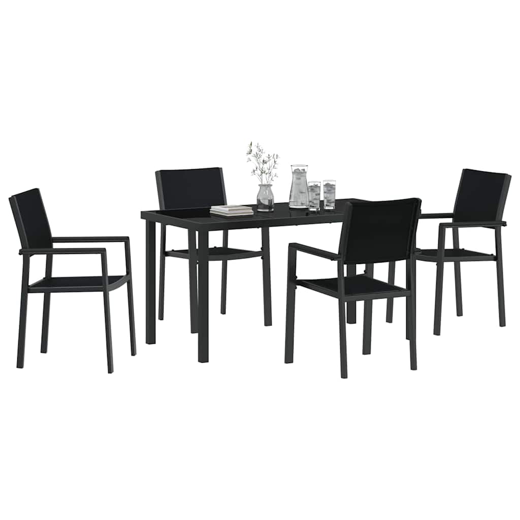 Kert étkező szett 5 pcs Fekete Porszórt acél