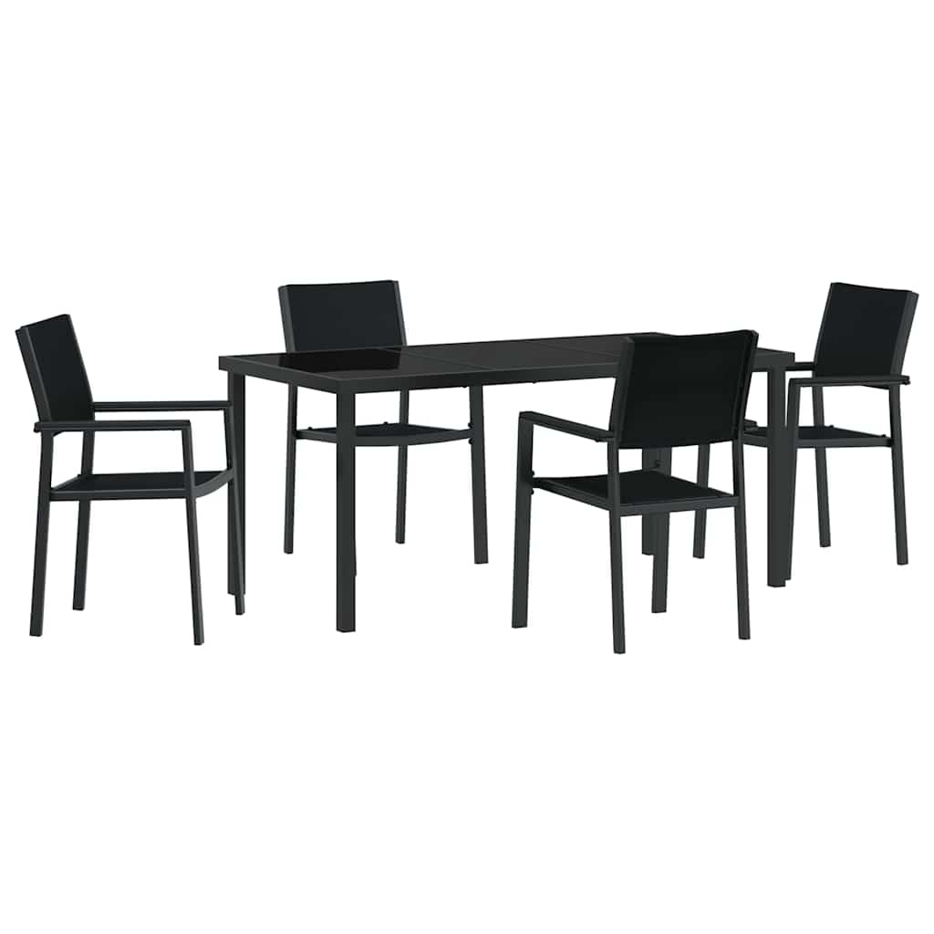 Kert étkező szett 5 pcs Fekete Porszórt acél