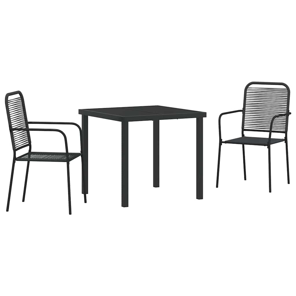 Kert étkező szett 3 pcs Fekete Porszórt acél
