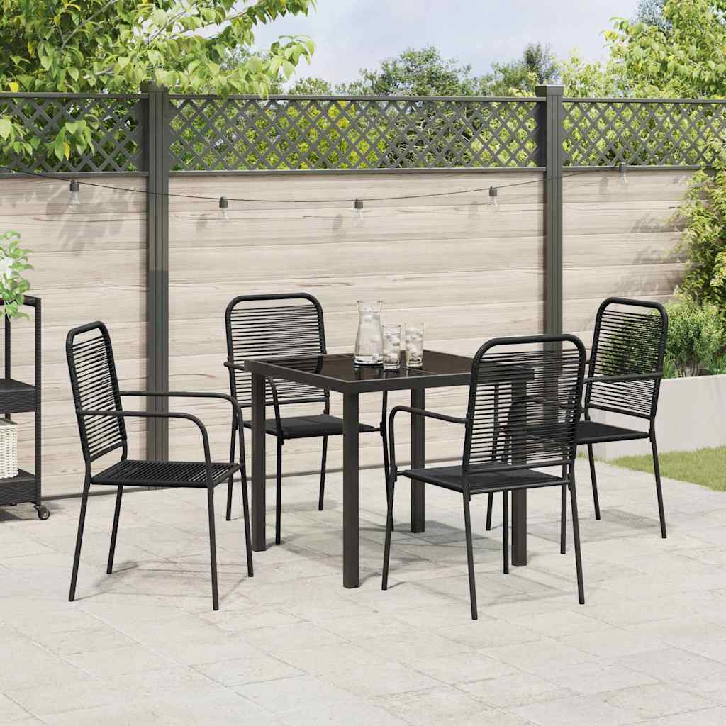 Kert étkező szett 5 pcs Fekete Porszórt acél