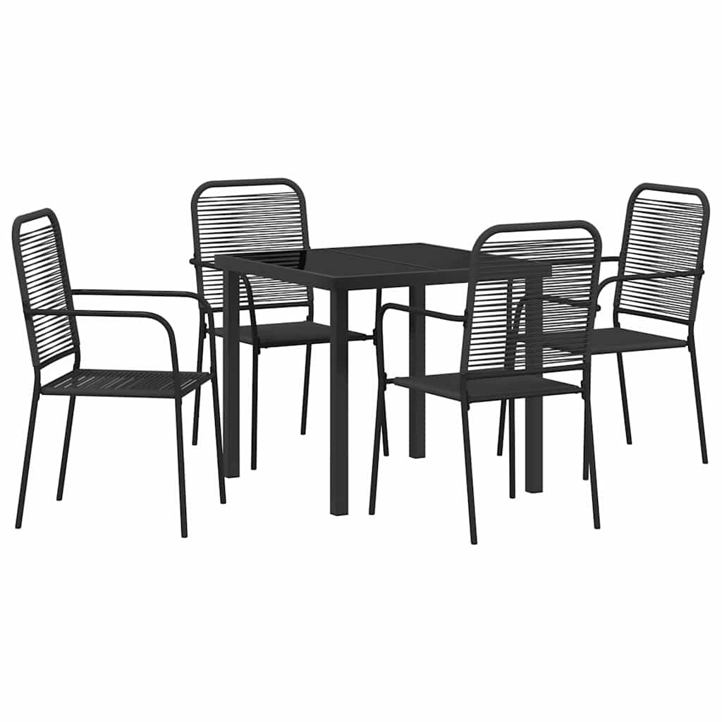 Kert étkező szett 5 pcs Fekete Porszórt acél