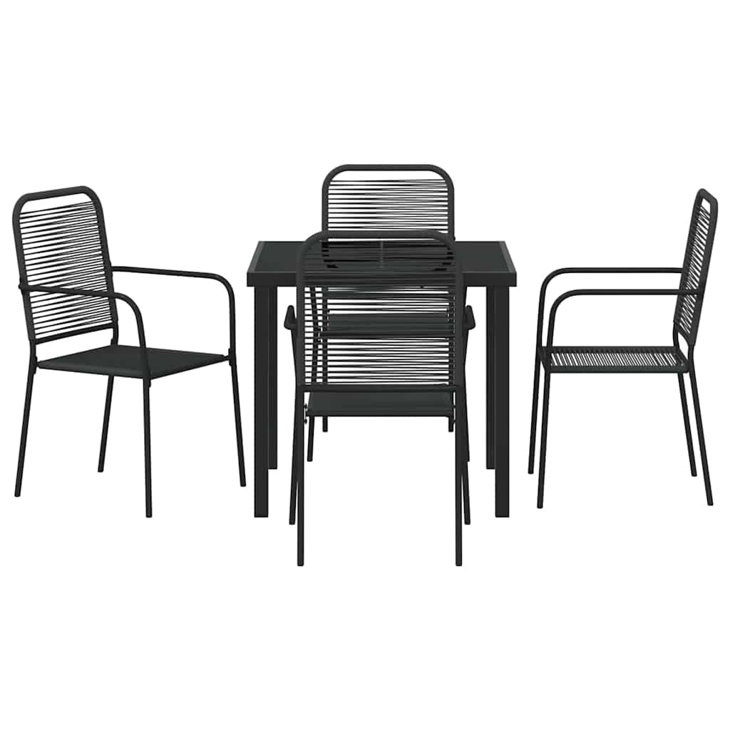 Kert étkező szett 5 pcs Fekete Porszórt acél