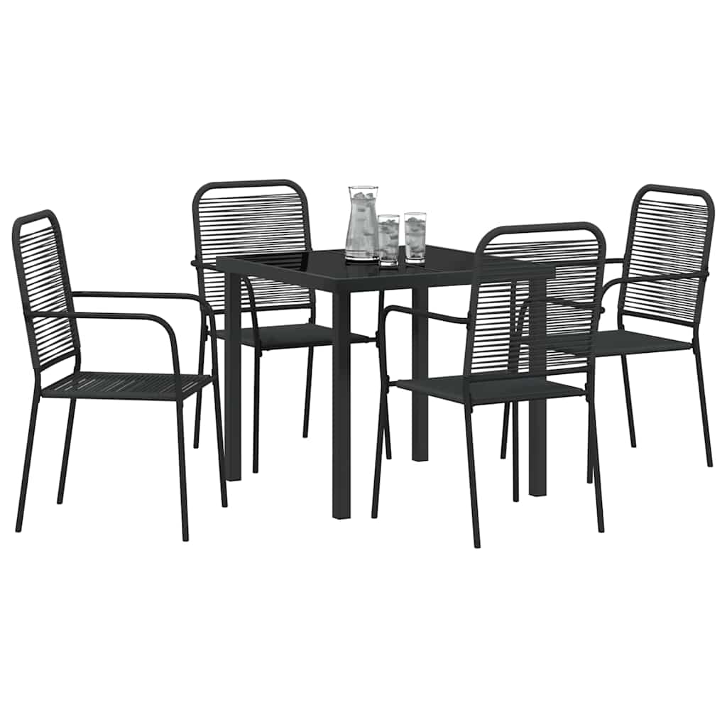 Kert étkező szett 5 pcs Fekete Porszórt acél