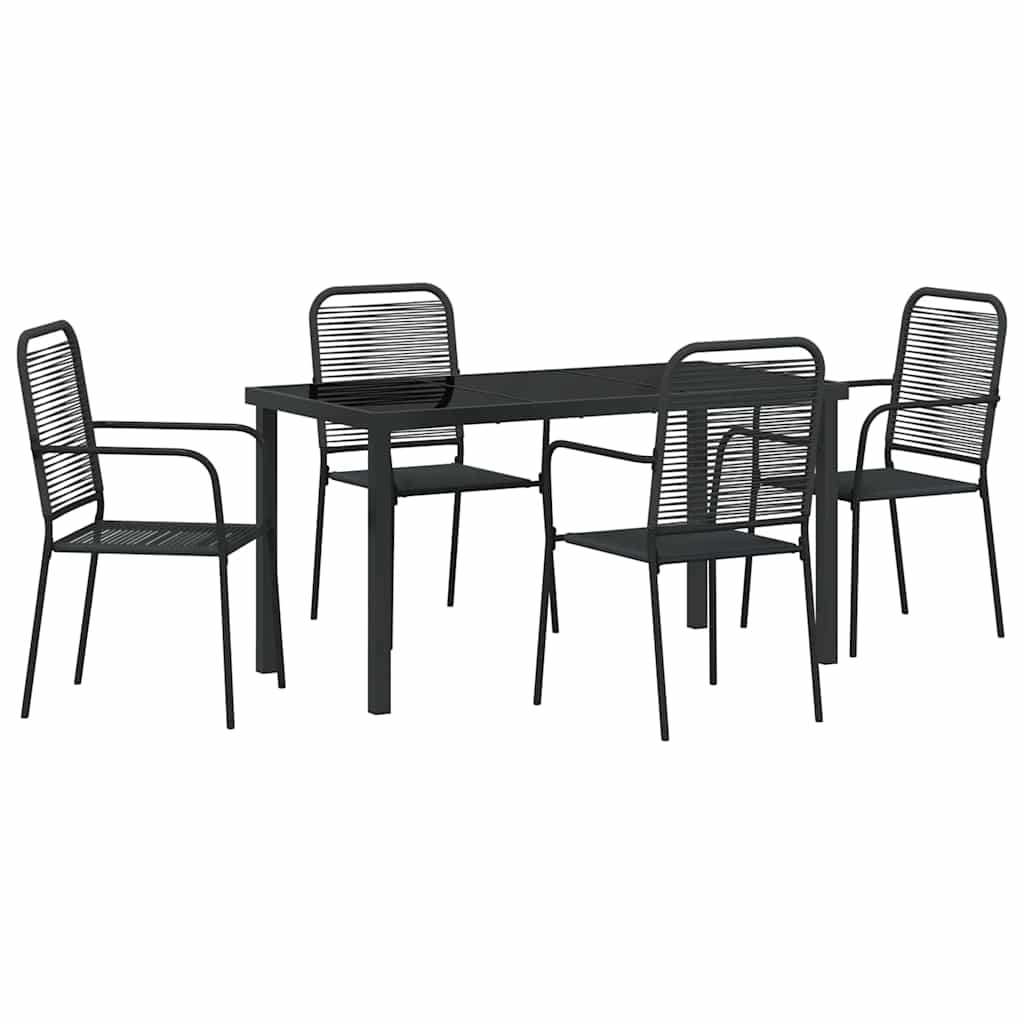 Kert étkező szett 5 pcs Fekete Porszórt acél