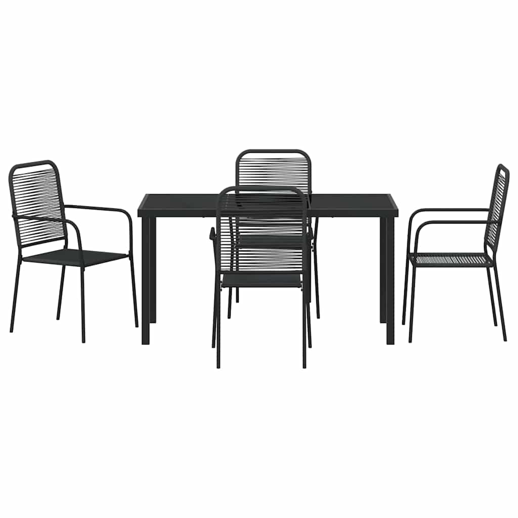 Kert étkező szett 5 pcs Fekete Porszórt acél