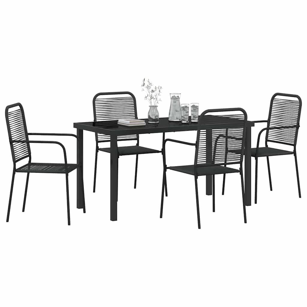 Kert étkező szett 5 pcs Fekete Porszórt acél