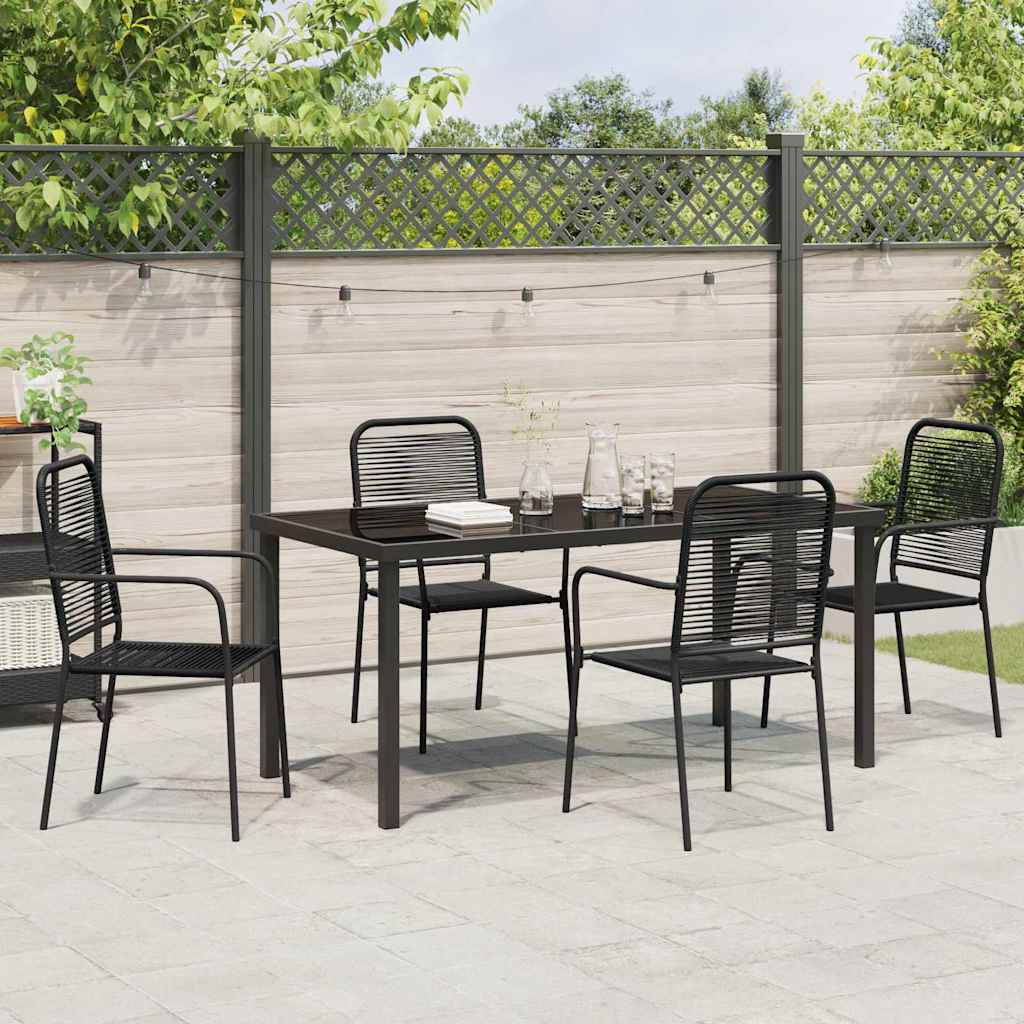 Kert étkező szett 5 pcs Fekete Porszórt acél