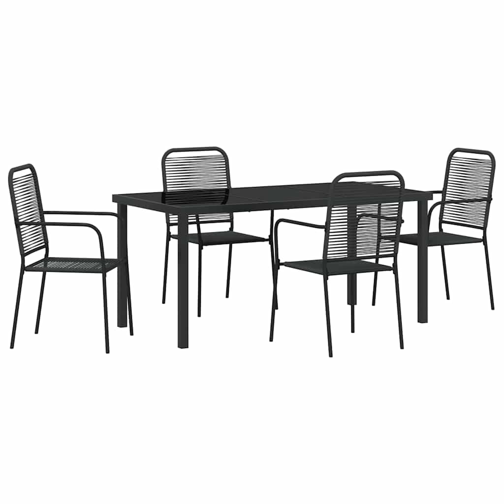 Kert étkező szett 5 pcs Fekete Porszórt acél