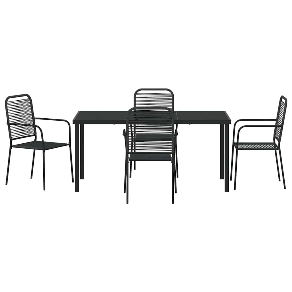 Kert étkező szett 5 pcs Fekete Porszórt acél