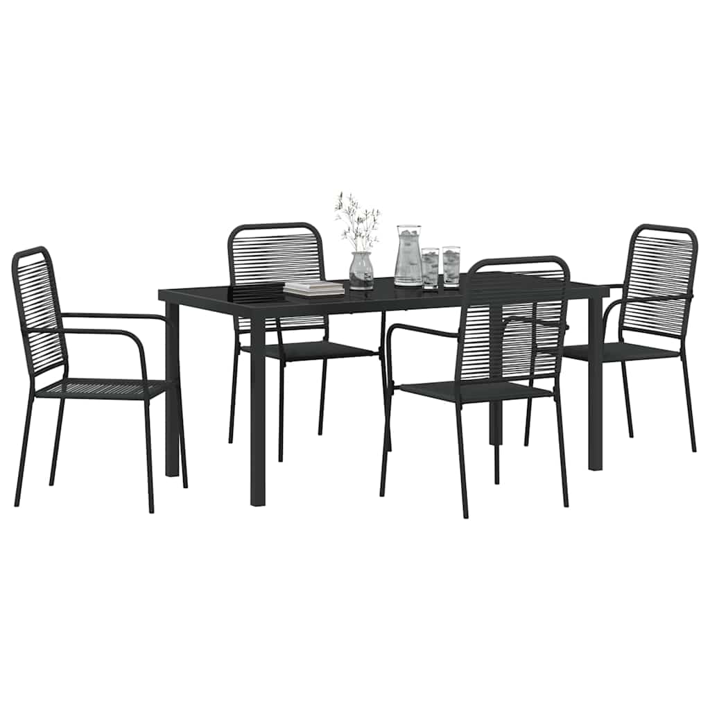 Kert étkező szett 5 pcs Fekete Porszórt acél