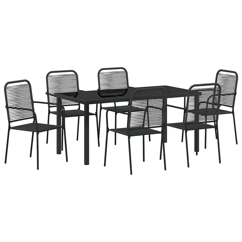 Kert étkező szett 7 pcs Fekete Porszórt acél