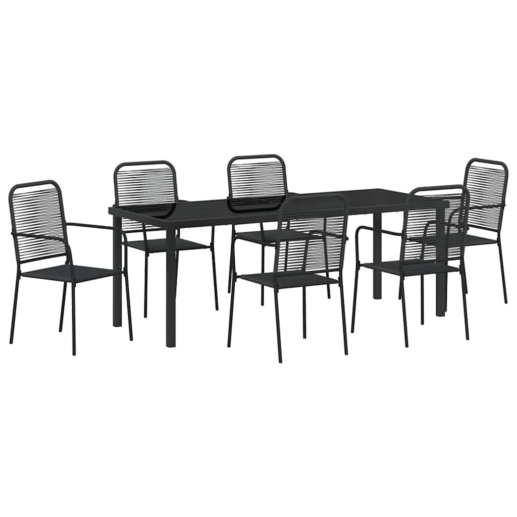 Kert étkező szett 7 pcs Fekete Porszórt acél