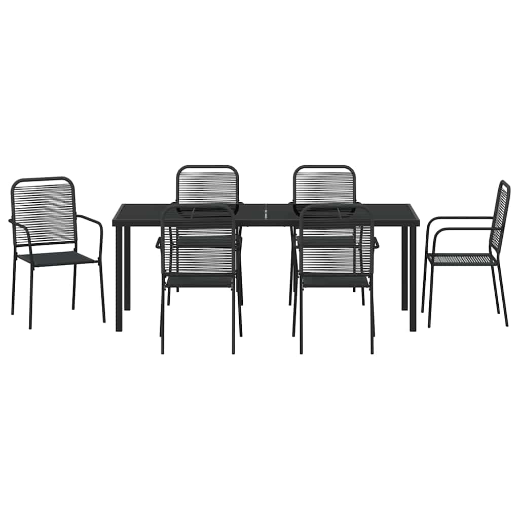 Kert étkező szett 7 pcs Fekete Porszórt acél