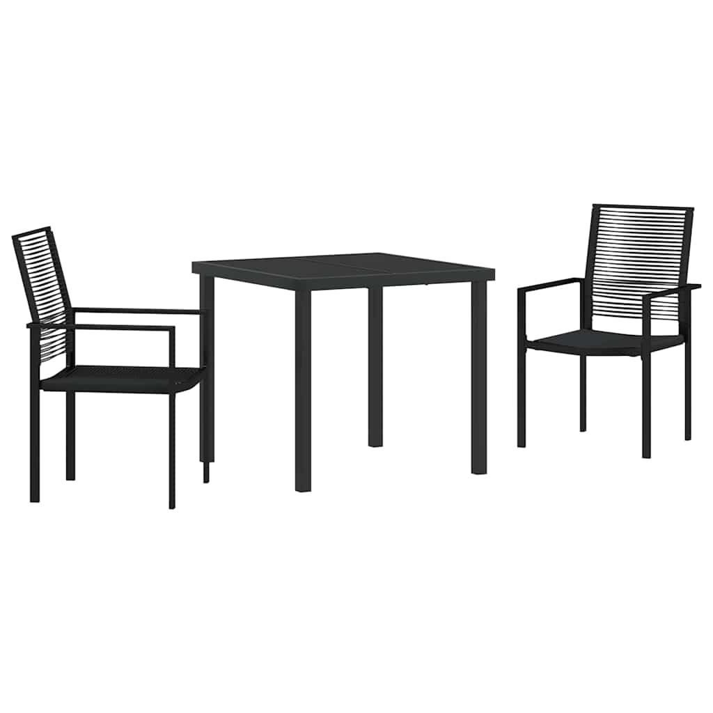 Kert étkező szett 3 pcs Fekete Porszórt acél