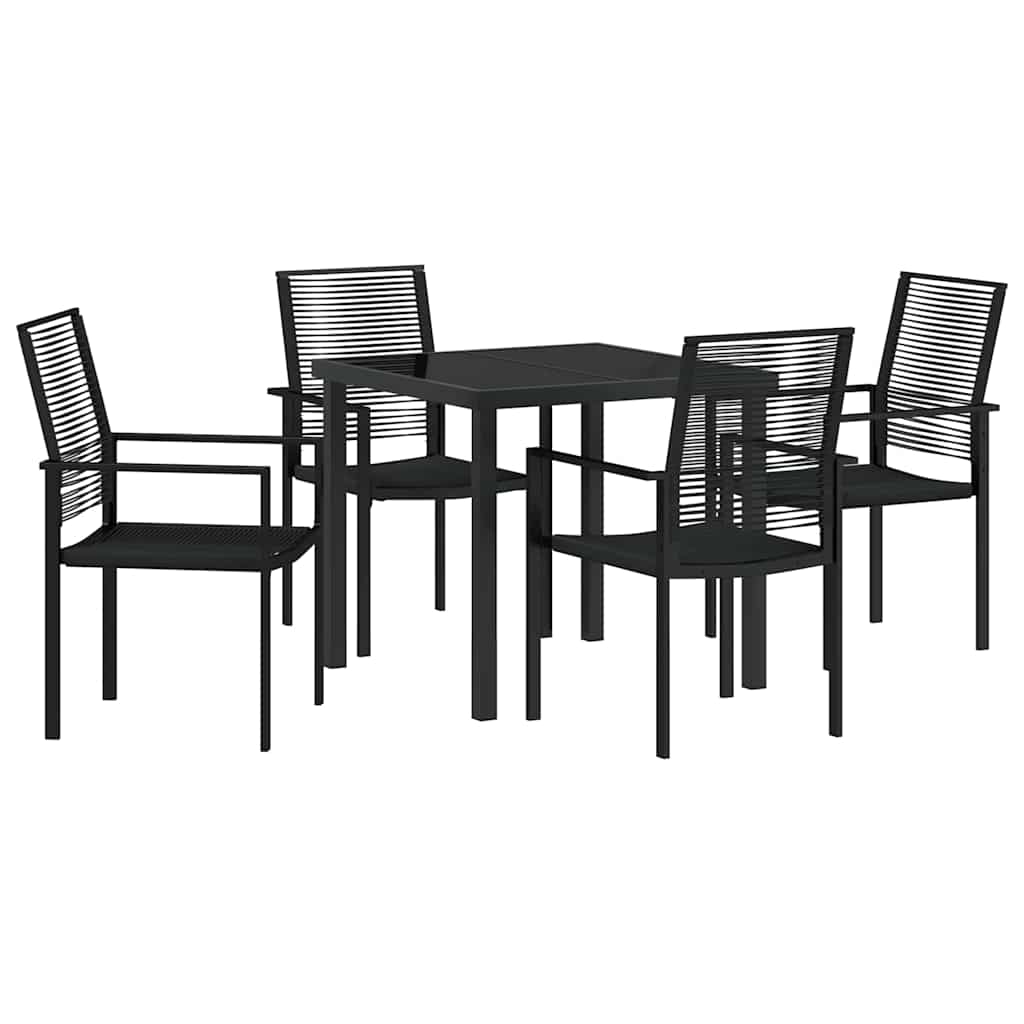 Kert étkező szett 5 pcs Fekete Porszórt acél
