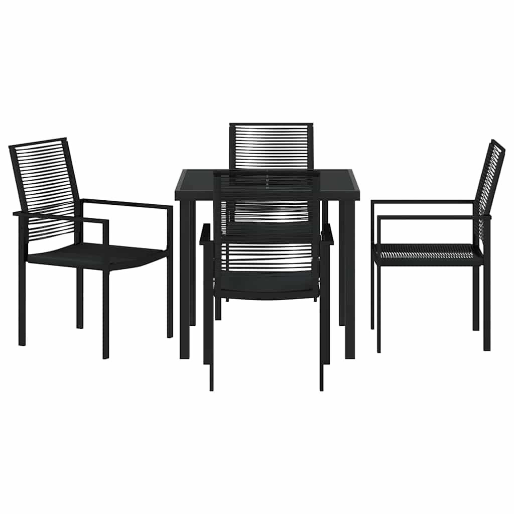 Kert étkező szett 5 pcs Fekete Porszórt acél