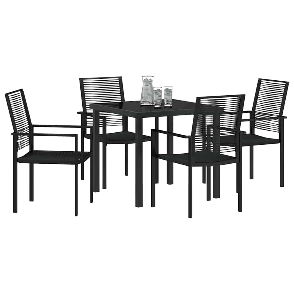 Kert étkező szett 5 pcs Fekete Porszórt acél