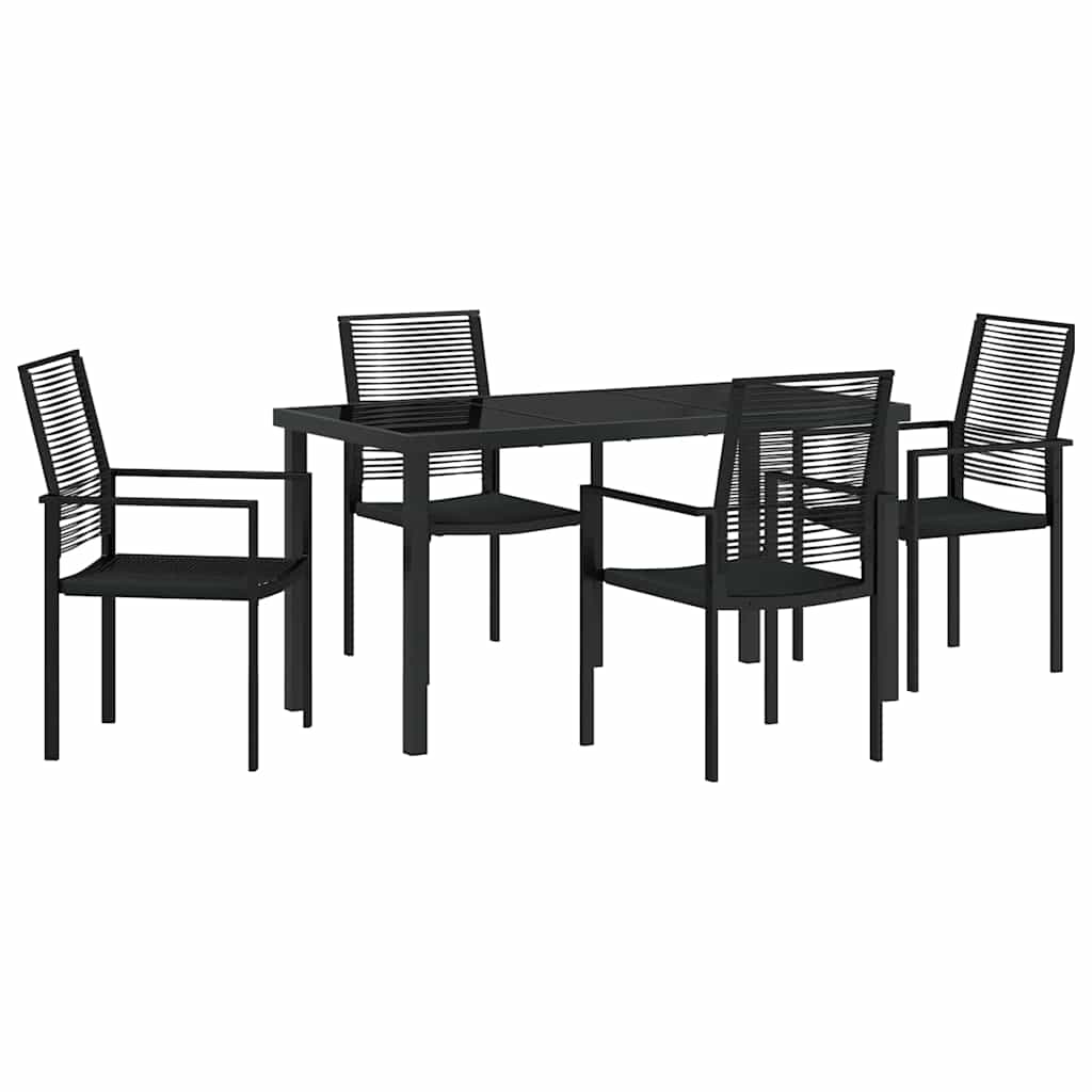Kert étkező szett 5 pcs Fekete Porszórt acél