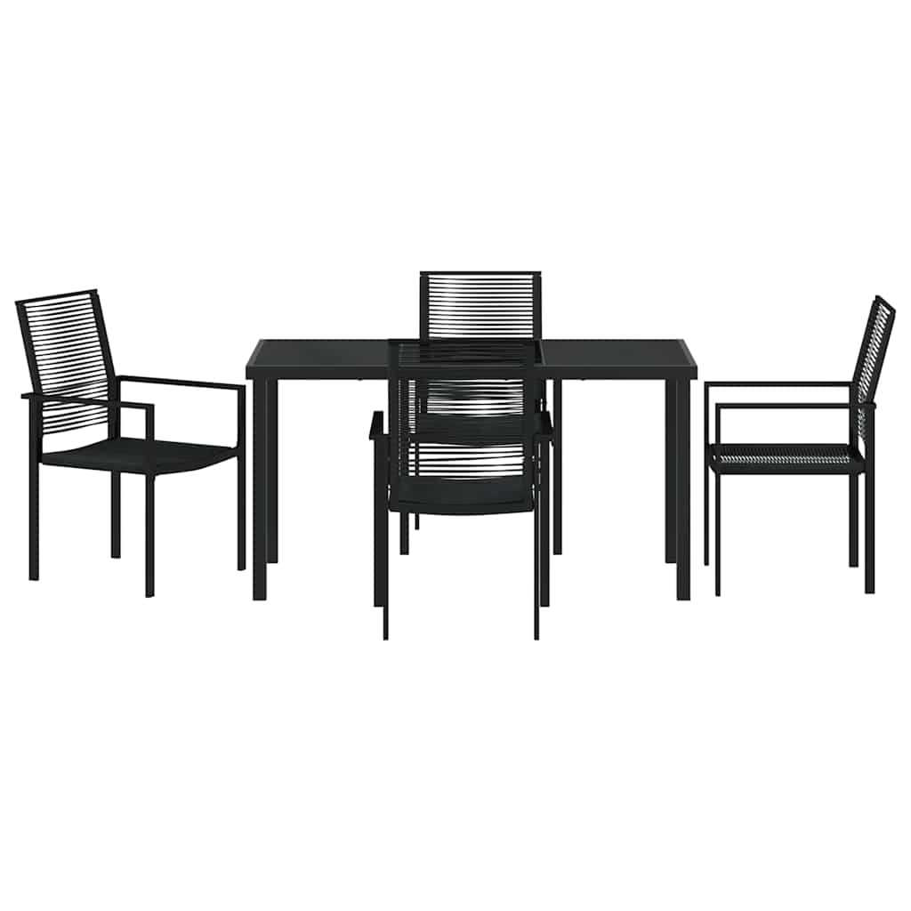 Kert étkező szett 5 pcs Fekete Porszórt acél