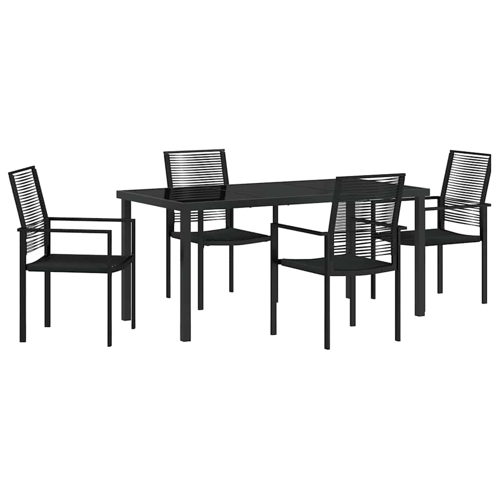 Kert étkező szett 5 pcs Fekete Porszórt acél
