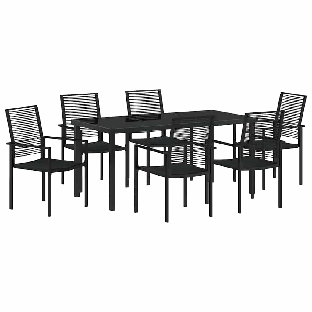 Kert étkező szett 7 pcs Fekete Porszórt acél