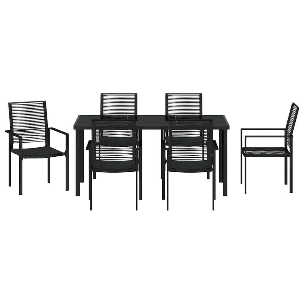 Kert étkező szett 7 pcs Fekete Porszórt acél