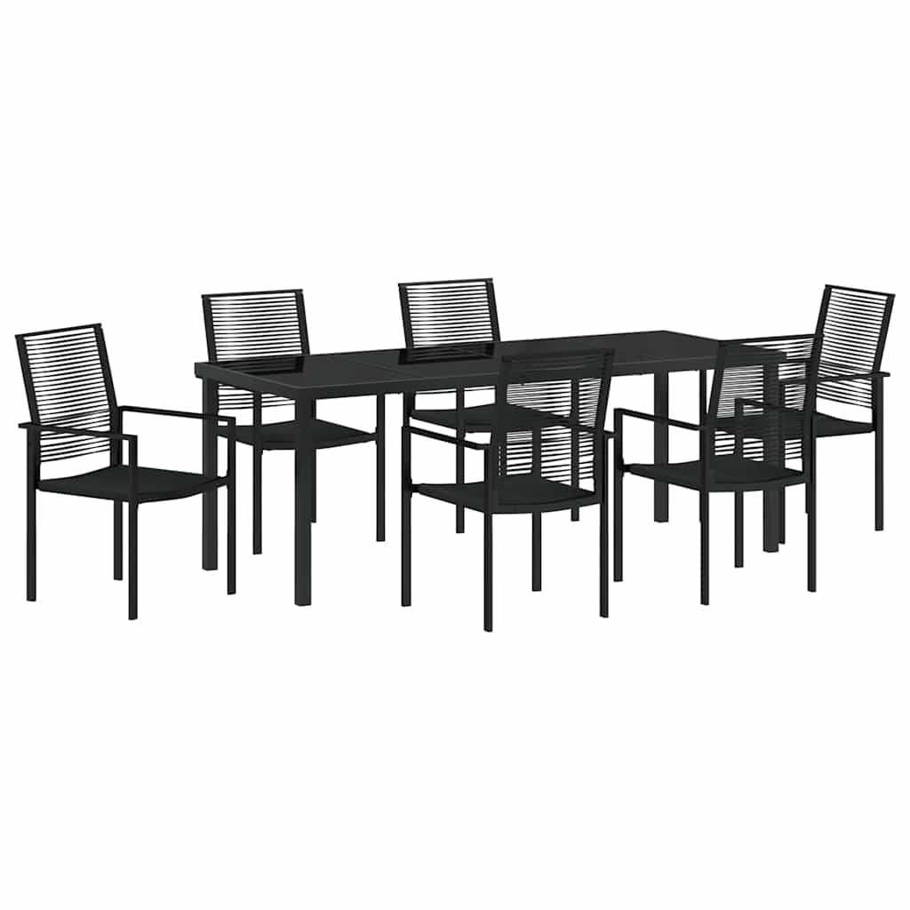 Kert étkező szett 7 pcs Fekete Porszórt acél