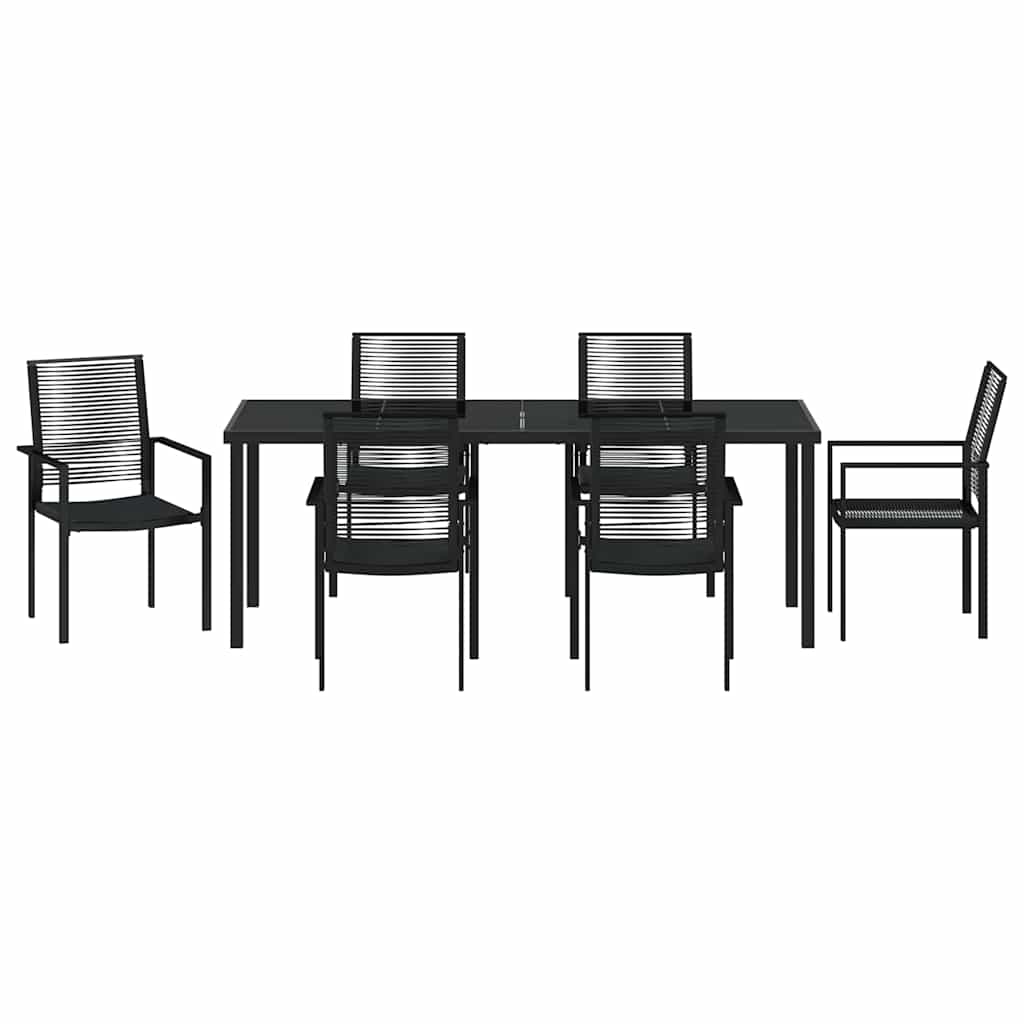 Kert étkező szett 7 pcs Fekete Porszórt acél