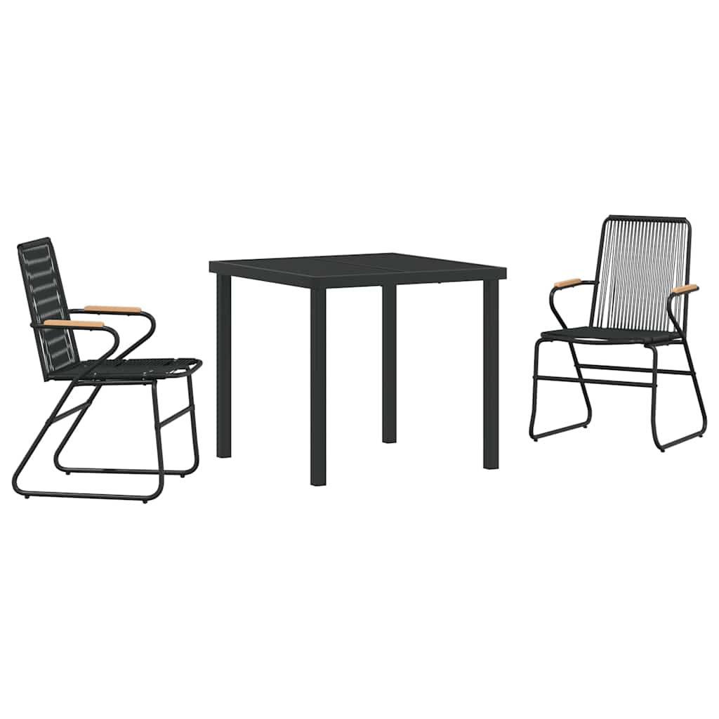 Kert étkező szett 3 pcs Fekete Porszórt acél