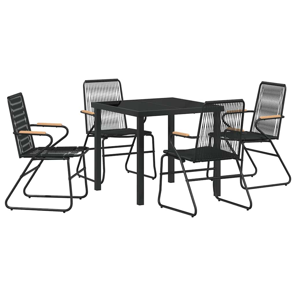 Kert étkező szett 5 pcs Fekete Porszórt acél